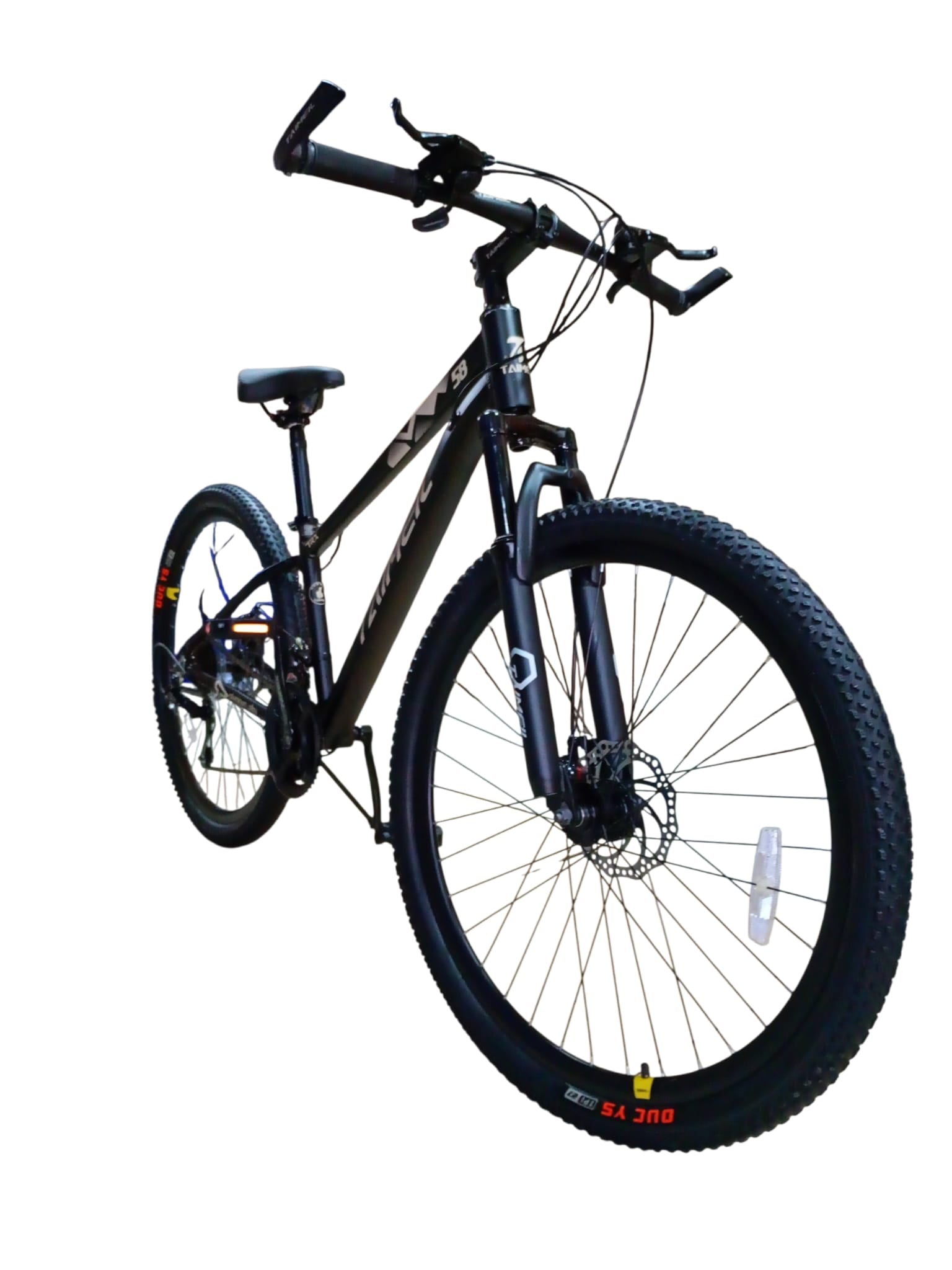 Bicicletă 27.5 inch negru mat – cadru aluminiu, frâne pe disc, 21 viteze, jante aluminiu