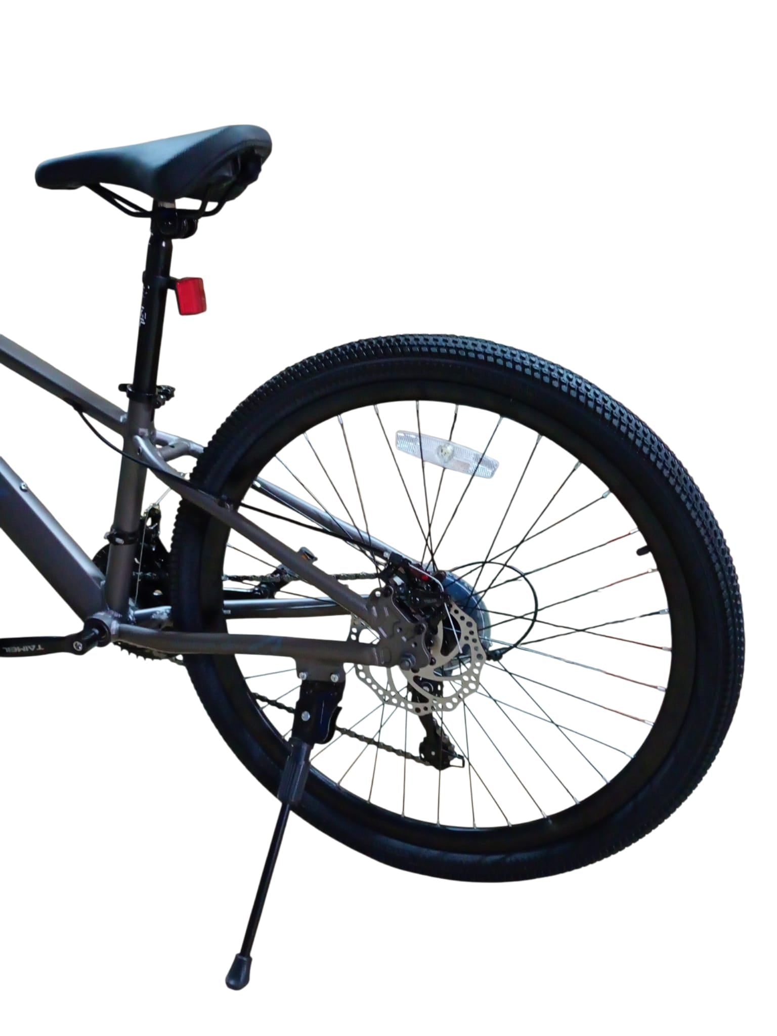 Bicicletă 26 inch gri metalizat – cadru aluminiu, frâne pe disc, 21 viteze