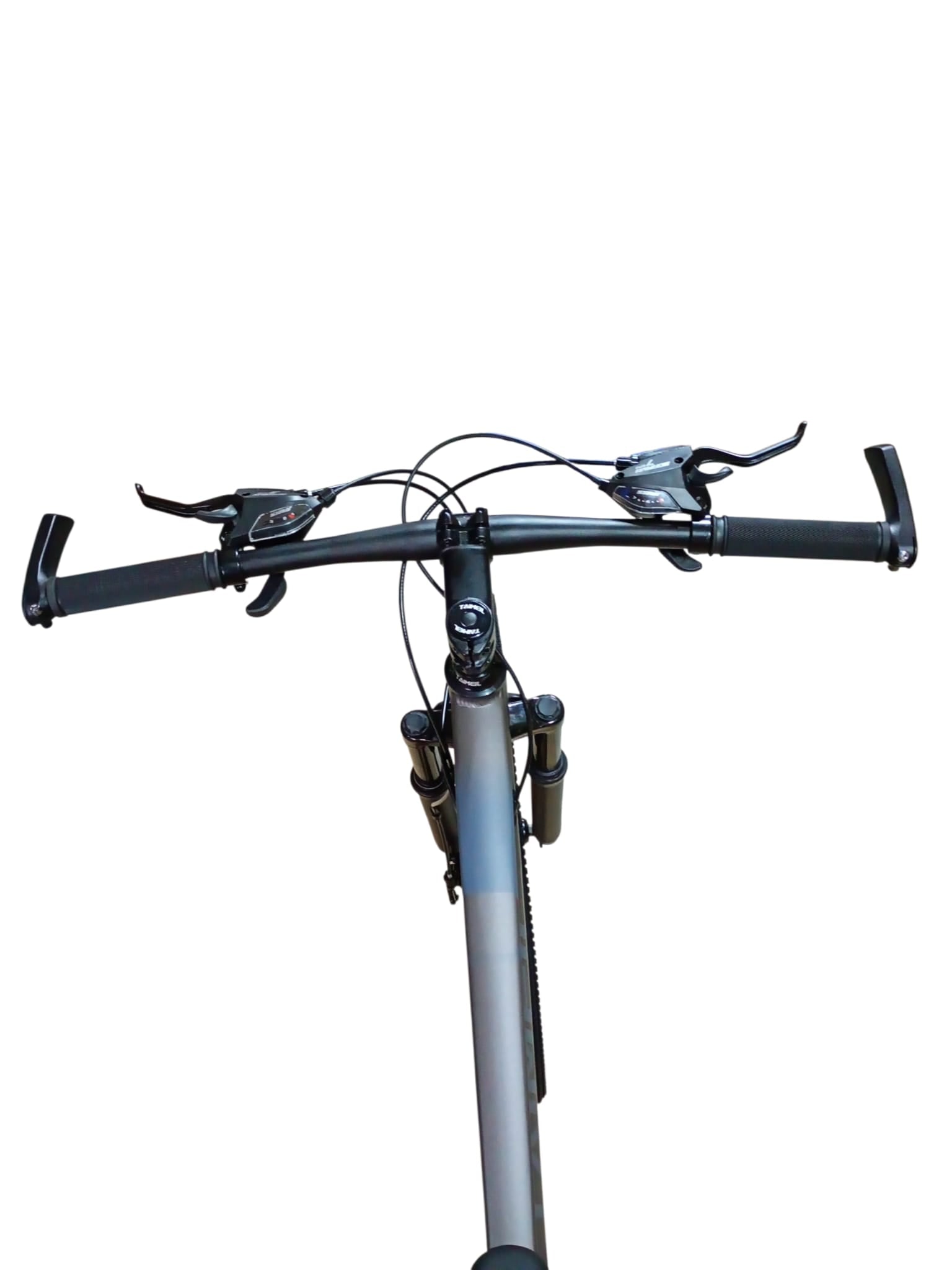 Bicicletă 26 inch gri metalizat – cadru aluminiu, frâne pe disc, 21 viteze