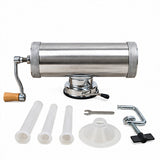 Mașină de umplut cârnați 2,5 kg (5 lbs) – inox, orizontal, cu ventuză și accesoriu pentru prindere pe masă