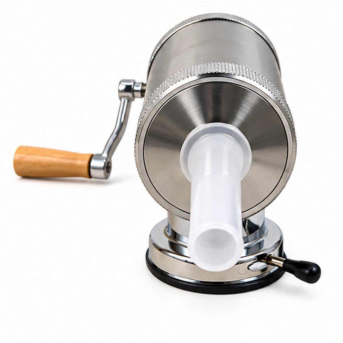 Aparat de făcut cârnați orizontal, 1 kg, corp din inox, acționare manuală, fixare cu ventuză, 3 pâlnii de 15, 19 și 22 mm