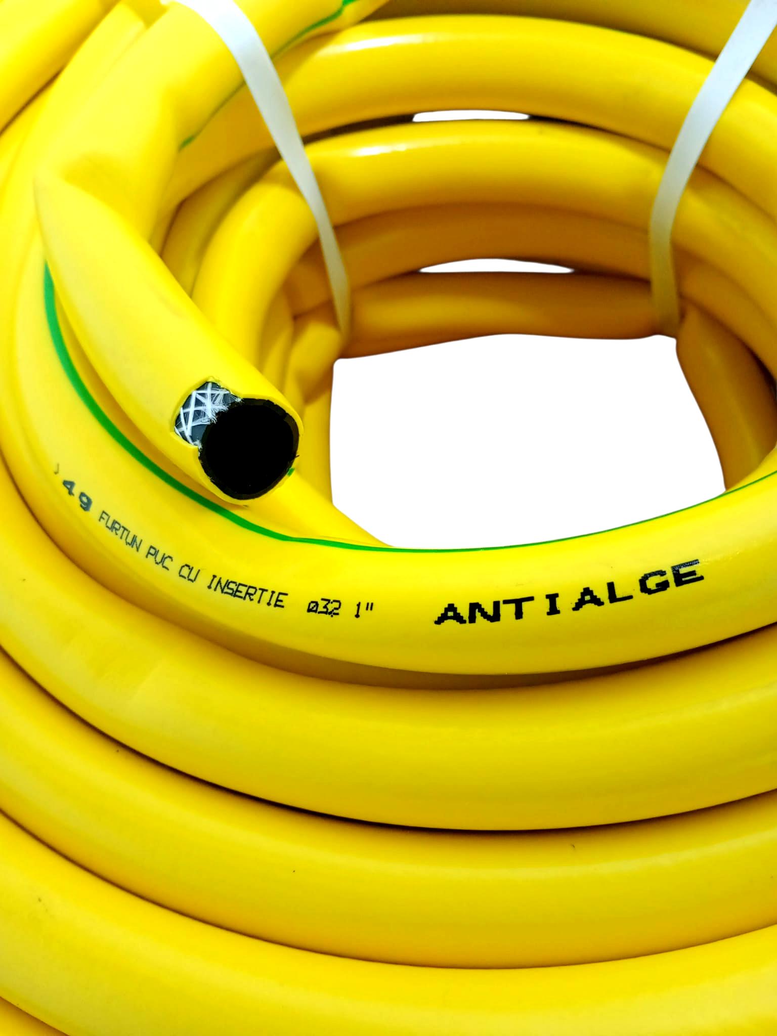 Furtun inserție PVC galben ANTIALGE 1” (32 mm), 50 m, 3 pelicule