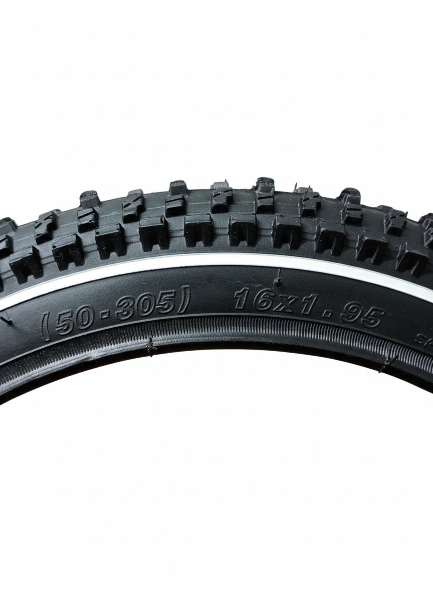 Anvelopă Bicicletă 16 x 1.95 (50-305) cu Dungă Albă