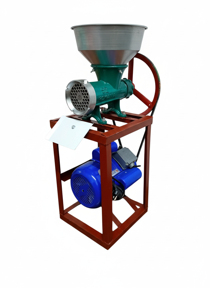 Mașină de tocat carne nr 32 electrică – 1.5 kW,cadru metalic pâlnie din aluminiu, angrenaj cu rulment, 1400 rpm