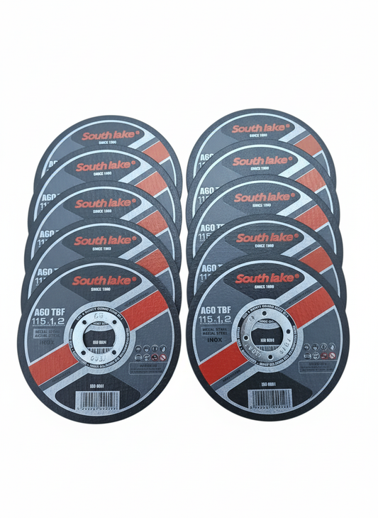 Set 10 discuri tăiere metal/Inox – South Lake, 115 × 1.2 mm, A60 TBF
