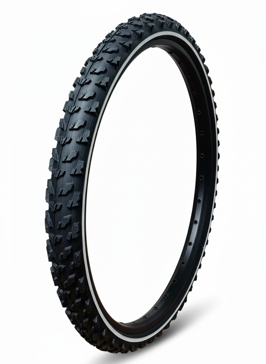 Anvelopă bicicletă 26×1.95 (50-559) cramponat cu dungă albă